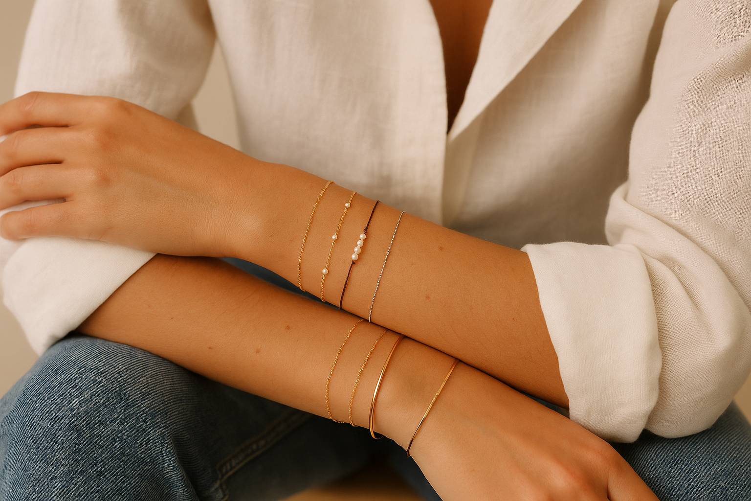 Cómo combinar pulseras finas sin perder elegancia