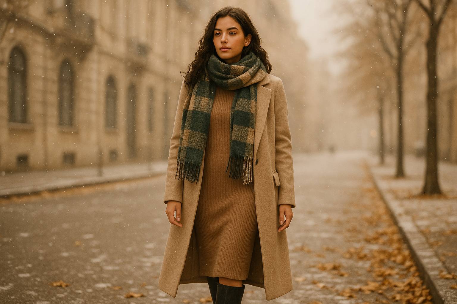 Looks con vestidos de punto para mujeres en invierno
