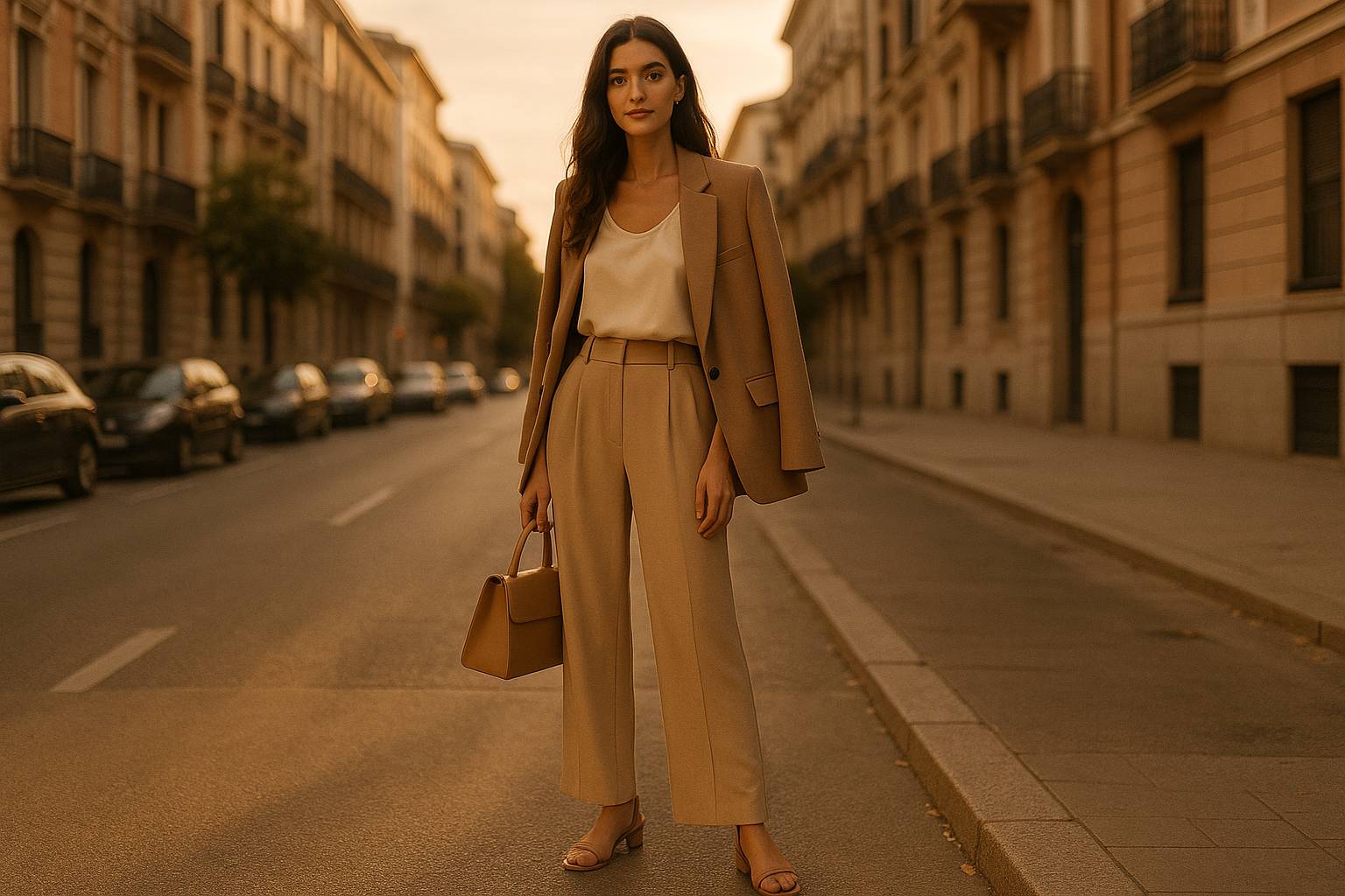 Looks elegantes con pantalón ancho para mujeres altas