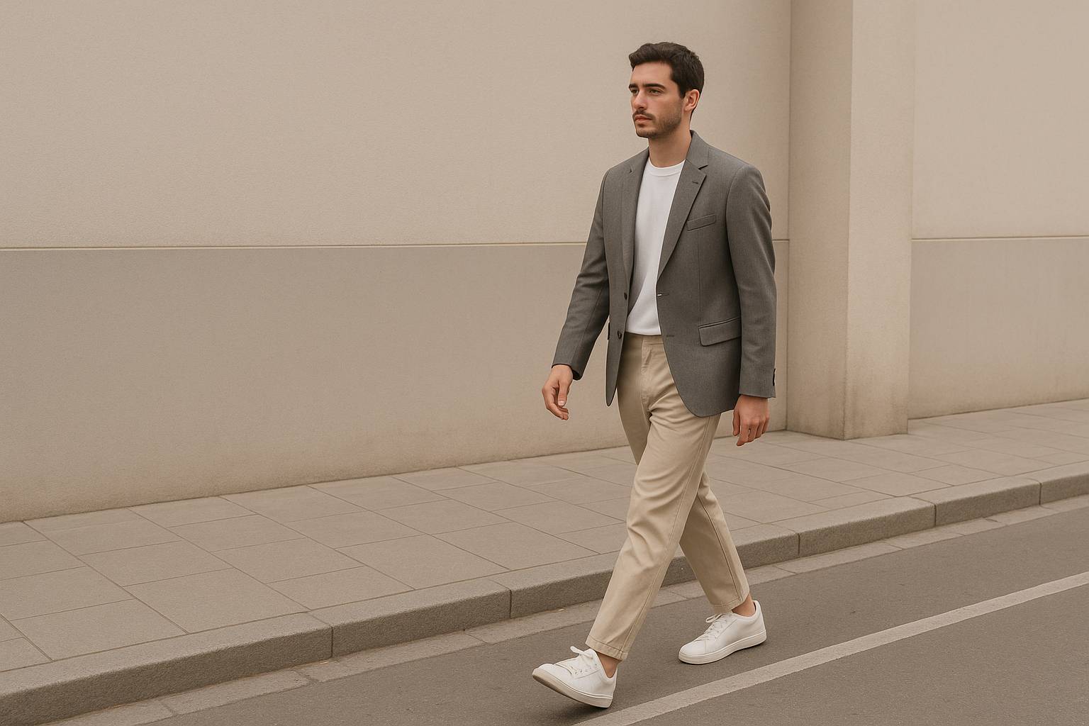 Looks minimalistas con pantalón beige para diario