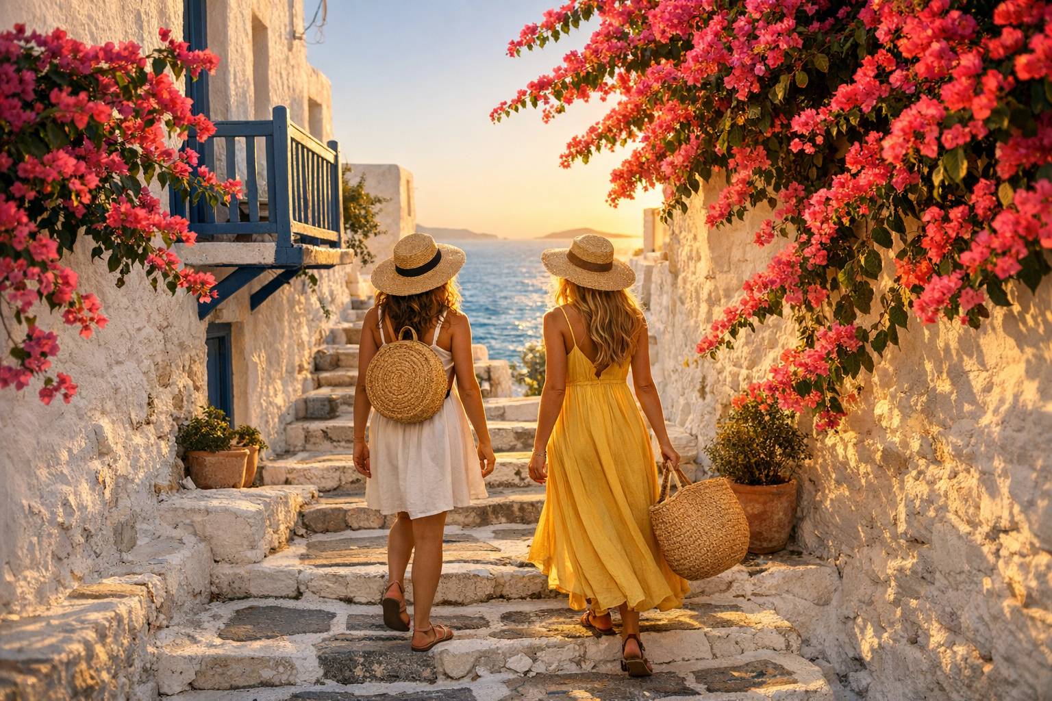 Outfits para Santorini y Mykonos: looks frescos y fotogénicos para pueblos blancos y atardeceres